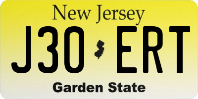 NJ license plate J30ERT