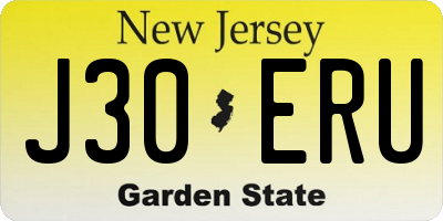 NJ license plate J30ERU