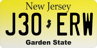 NJ license plate J30ERW