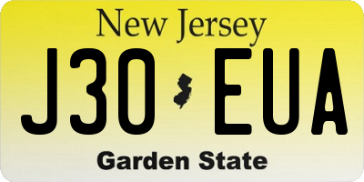 NJ license plate J30EUA