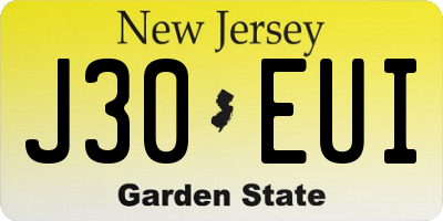 NJ license plate J30EUI