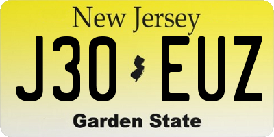 NJ license plate J30EUZ