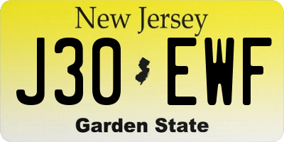 NJ license plate J30EWF