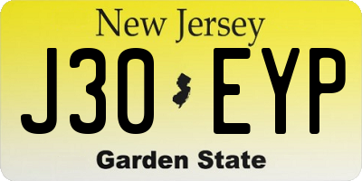 NJ license plate J30EYP