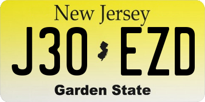 NJ license plate J30EZD