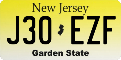 NJ license plate J30EZF