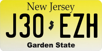 NJ license plate J30EZH