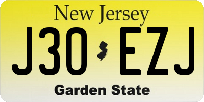 NJ license plate J30EZJ