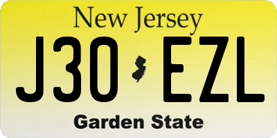 NJ license plate J30EZL