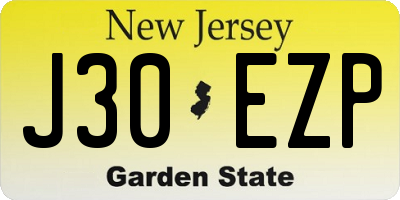 NJ license plate J30EZP