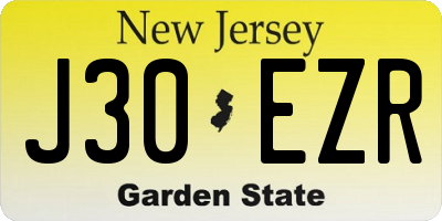 NJ license plate J30EZR