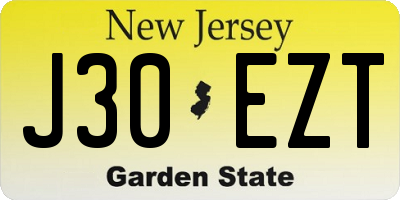 NJ license plate J30EZT