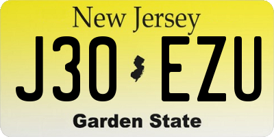 NJ license plate J30EZU