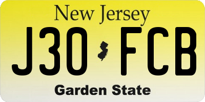 NJ license plate J30FCB