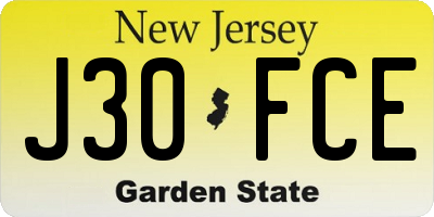 NJ license plate J30FCE