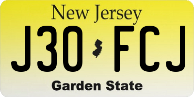 NJ license plate J30FCJ