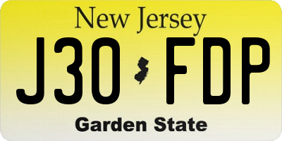 NJ license plate J30FDP