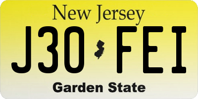 NJ license plate J30FEI