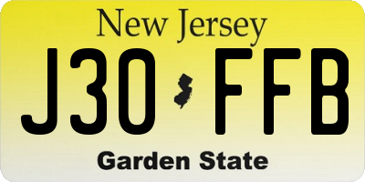 NJ license plate J30FFB