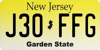 NJ license plate J30FFG