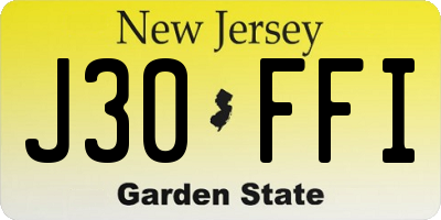 NJ license plate J30FFI