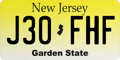 NJ license plate J30FHF