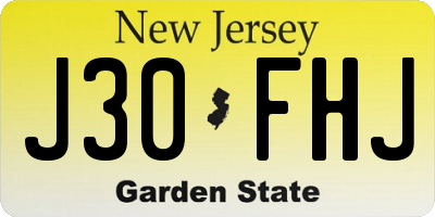 NJ license plate J30FHJ