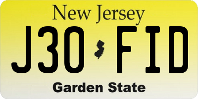 NJ license plate J30FID