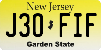 NJ license plate J30FIF
