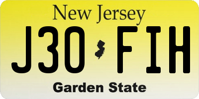 NJ license plate J30FIH