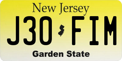 NJ license plate J30FIM