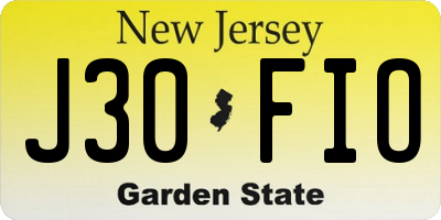 NJ license plate J30FIO