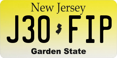 NJ license plate J30FIP