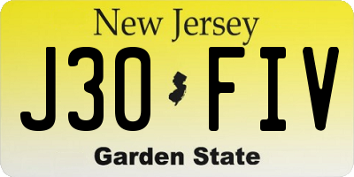 NJ license plate J30FIV