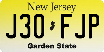 NJ license plate J30FJP