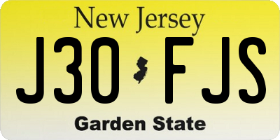 NJ license plate J30FJS