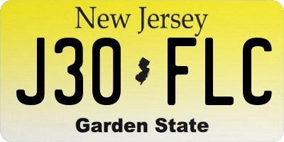 NJ license plate J30FLC