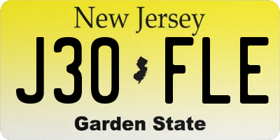 NJ license plate J30FLE