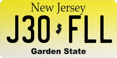 NJ license plate J30FLL