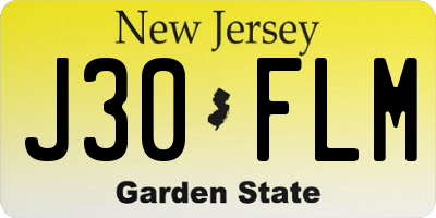 NJ license plate J30FLM
