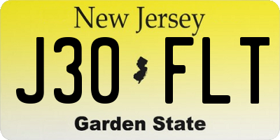 NJ license plate J30FLT
