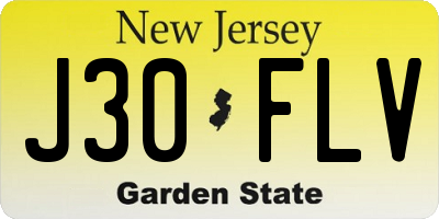 NJ license plate J30FLV