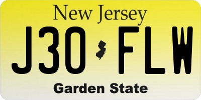 NJ license plate J30FLW