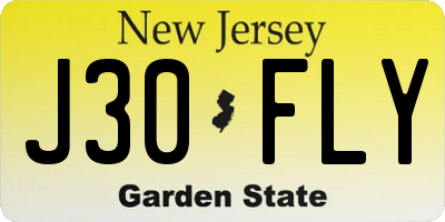 NJ license plate J30FLY