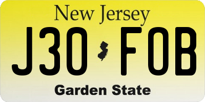 NJ license plate J30FOB
