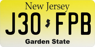 NJ license plate J30FPB