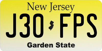 NJ license plate J30FPS