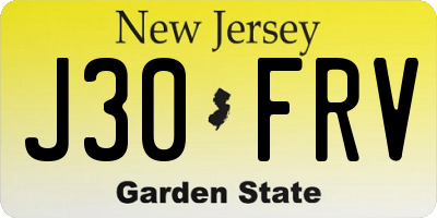 NJ license plate J30FRV