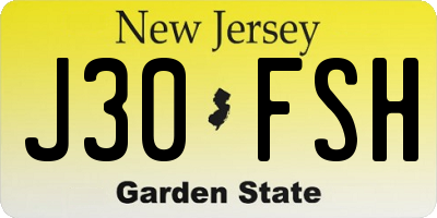 NJ license plate J30FSH
