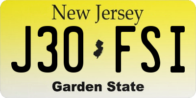 NJ license plate J30FSI